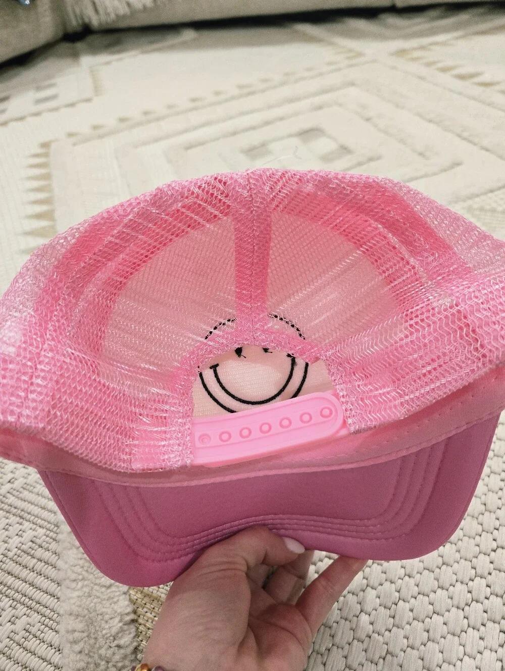 Pink Happy Face Hat